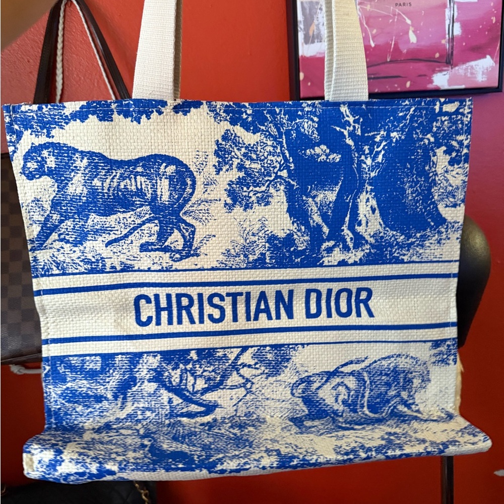 Dior Blue and Cream Tote Bag